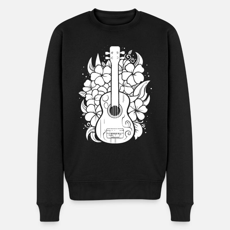 Cartoon Ukulele - Männer Premium Bio Pullover - Schwarz