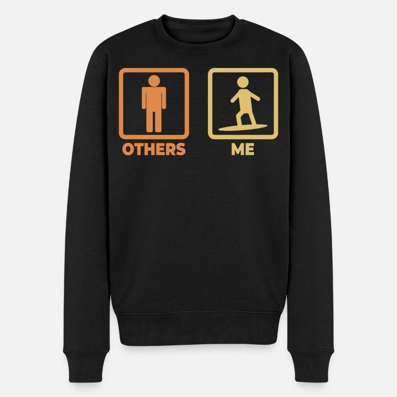 Figurines de bâton de surfeur - Pull Premium bio Homme - noir