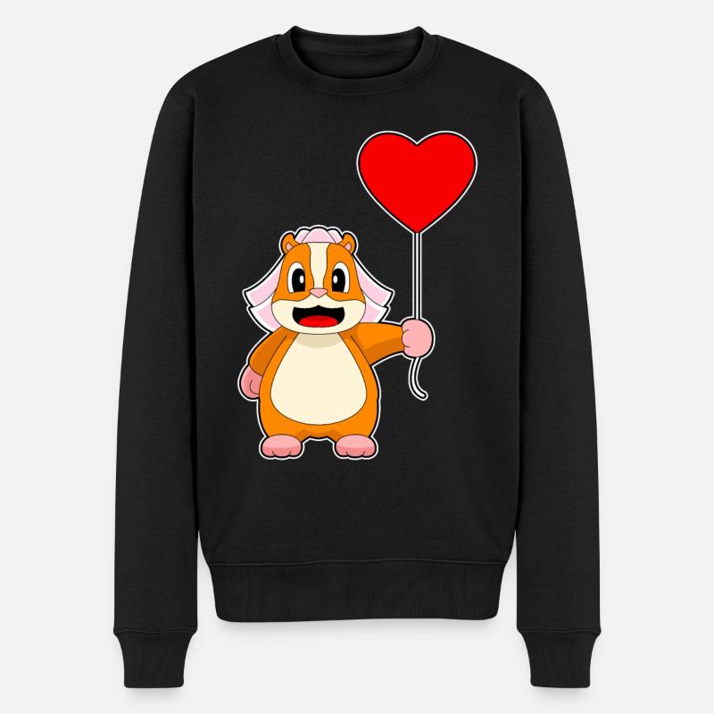 Hamster Braut Herz Hochzeit - Männer Premium Bio Pullover - Schwarz