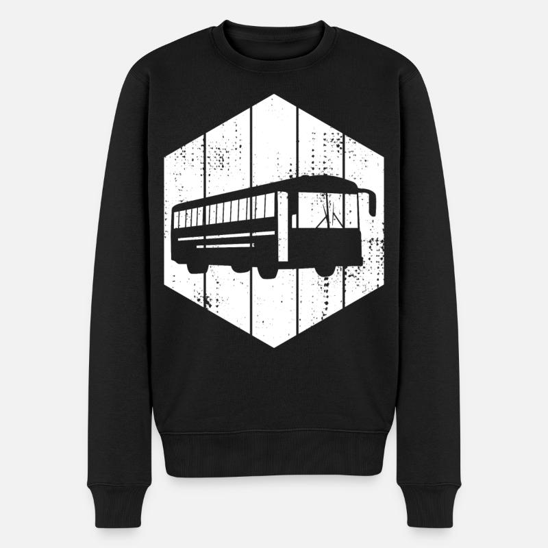 Bus Zeichnung - Männer Premium Bio Pullover - Schwarz