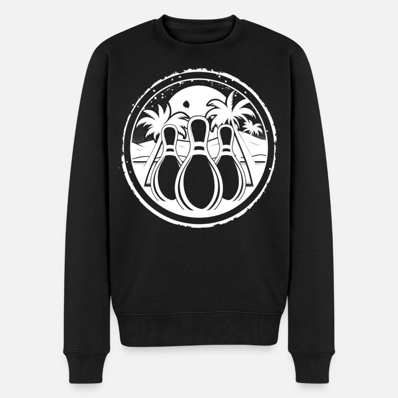 Bowling Logo - Männer Premium Bio Pullover - Schwarz