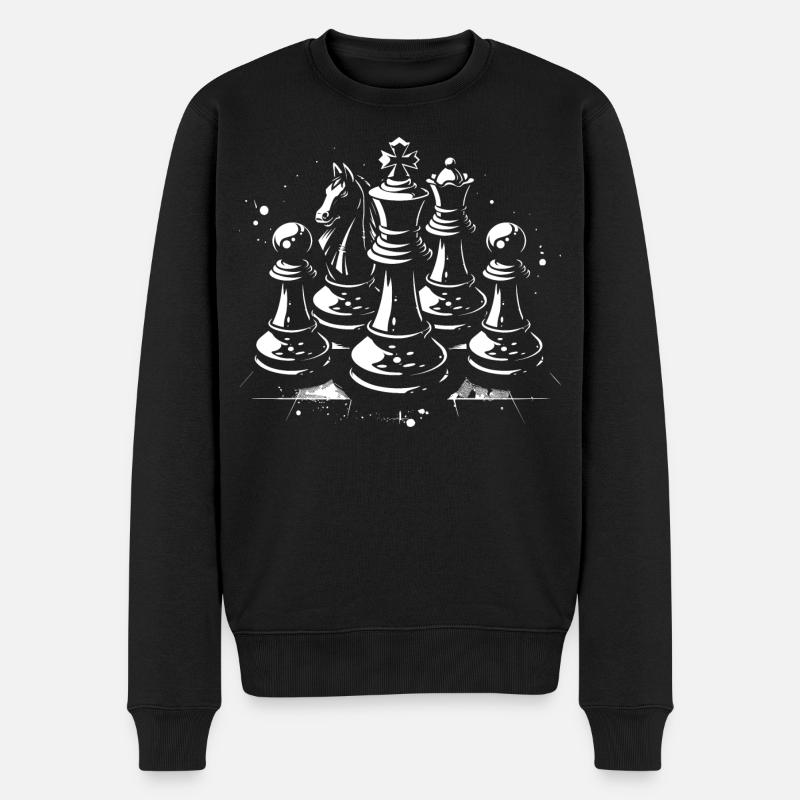 Pièces d’échecs - Pull Premium bio Homme - noir