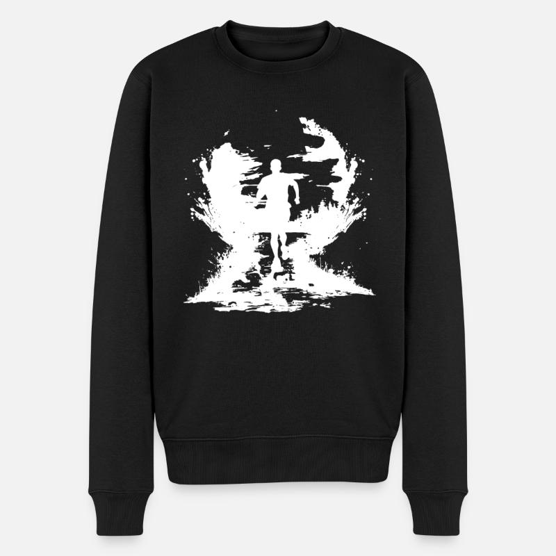 Dessin de garçon marathon - Pull Premium bio Homme - noir