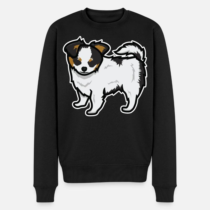 Hund Zeichnung - Männer Premium Bio Pullover - Schwarz