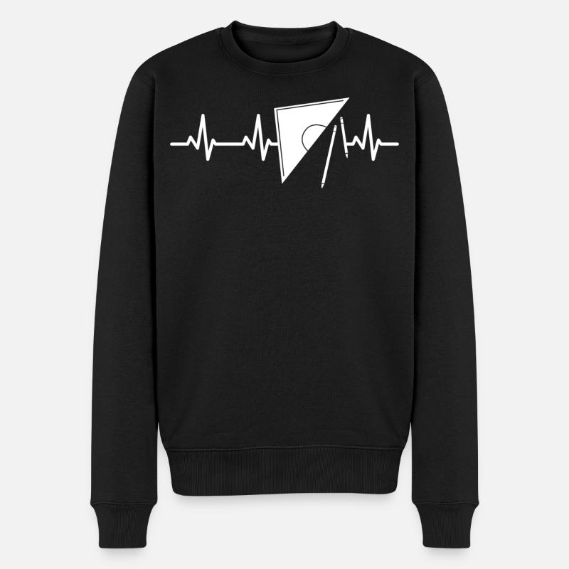 Ligne de cœur géotriangle - Pull Premium bio Homme - noir