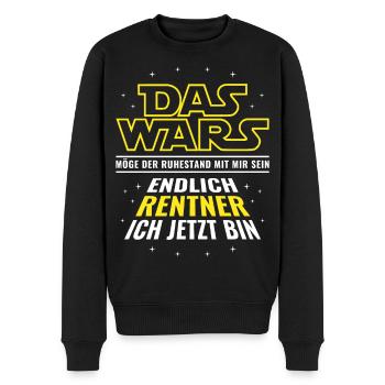 Rente Das wars - Endlich Rentner ich jetzt bin - Männer Premium Bio Pullover - Schwarz - Vorne - Nico (187cm)