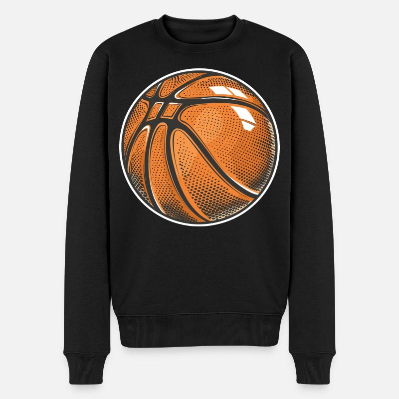 Basketball Ball Grafik - Männer Premium Bio Pullover - Schwarz