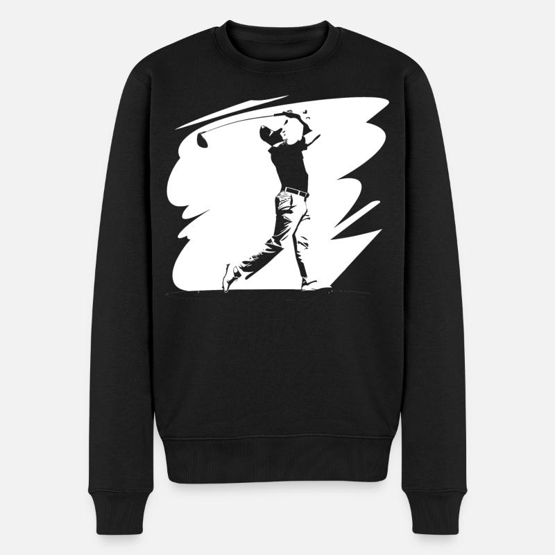 Golfer Skizze - Männer Premium Bio Pullover - Schwarz