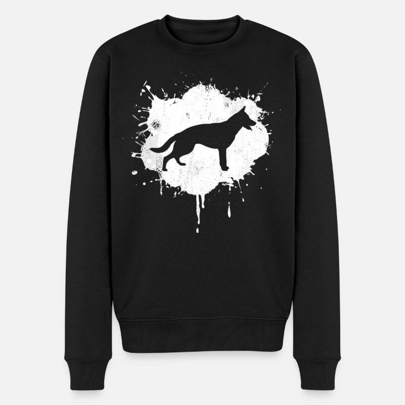 Schäferhund - Männer Premium Bio Pullover - Schwarz