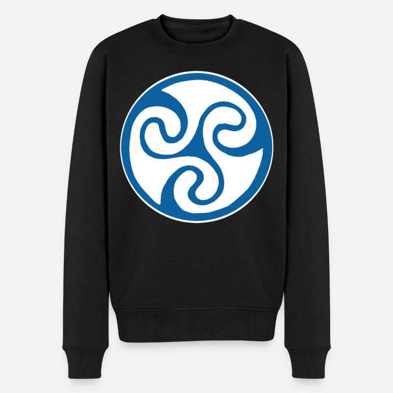 Blaues keltisches Symbol - Männer Premium Bio Pullover - Schwarz