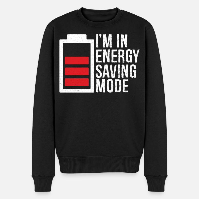 Ich bin im Energiesparmodus - Männer Premium Bio Pullover - Schwarz