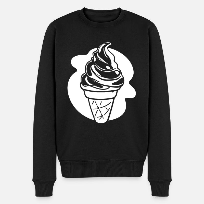 Eiscreme Zeichnung - Männer Premium Bio Pullover - Schwarz