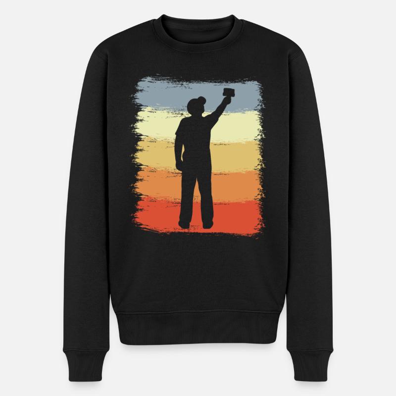 Maler Retro Look - Männer Premium Bio Pullover - Schwarz