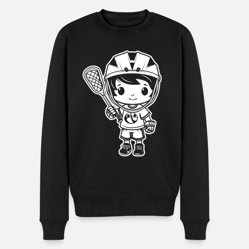 Lacrosse Junge - Männer Premium Bio Pullover - Schwarz