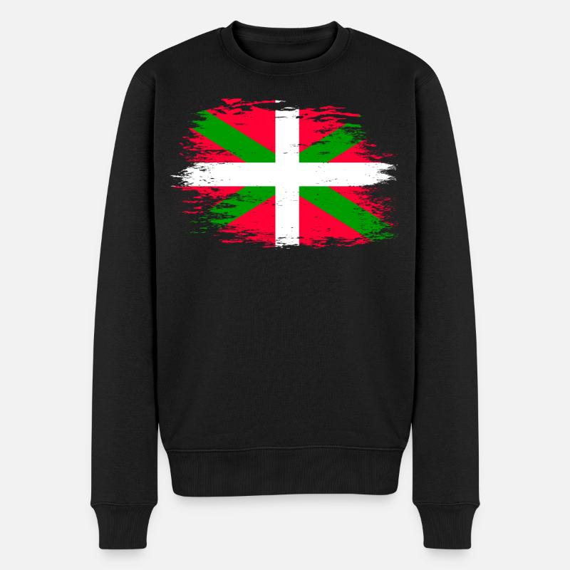 Drapeau basque utilisé - Pull Premium bio Homme - noir