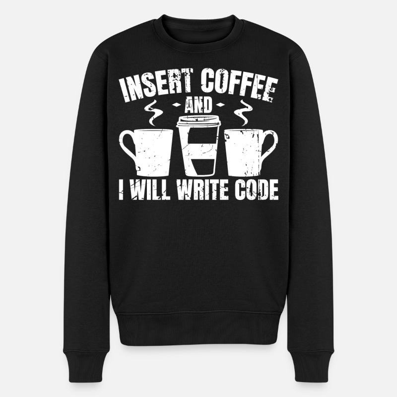 Programmierer Lustige Witze - Männer Premium Bio Pullover - Schwarz