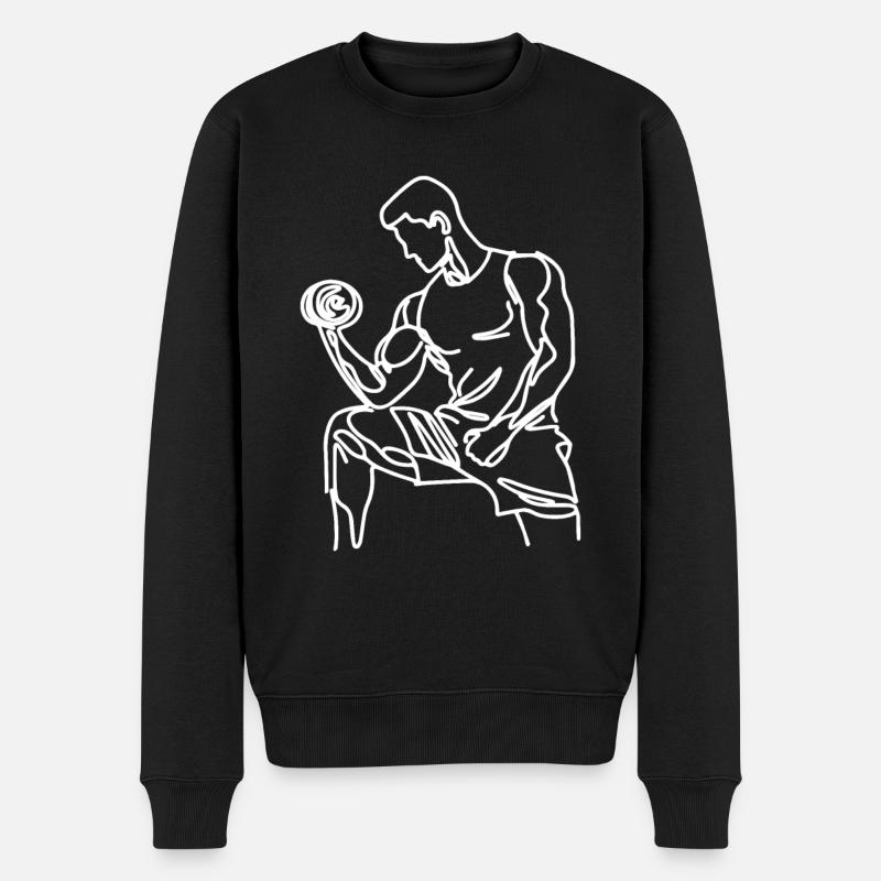 Dessin de musculation - Pull Premium bio Homme - noir