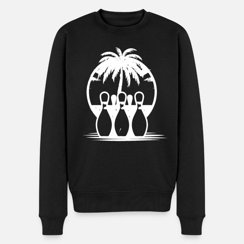 Bowling Grafik - Männer Premium Bio Pullover - Schwarz