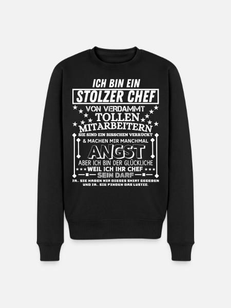 Stolt chef sjov gave til manager kontor - Økologisk premium-sweatshirt til mænd - sort