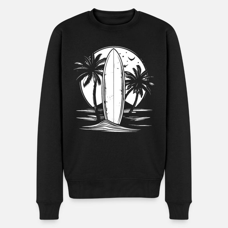 Surfen - Männer Premium Bio Pullover - Schwarz