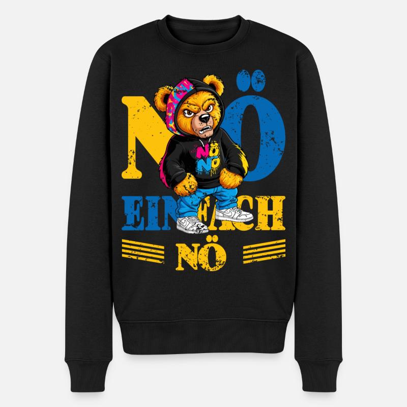 Grummelige Bär - Männer Premium Bio Pullover - Schwarz