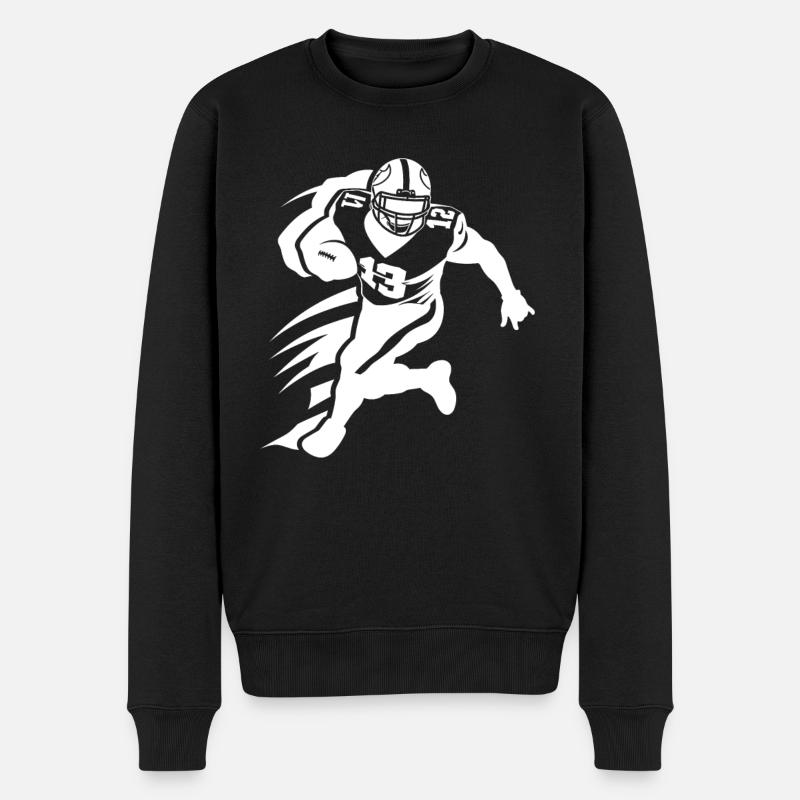 American Footballer - Männer Premium Bio Pullover - Schwarz