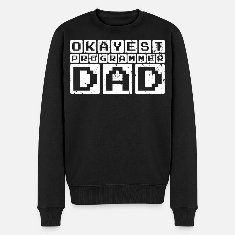 Okayest Programmer Dad - Männer Premium Bio Pullover - Schwarz