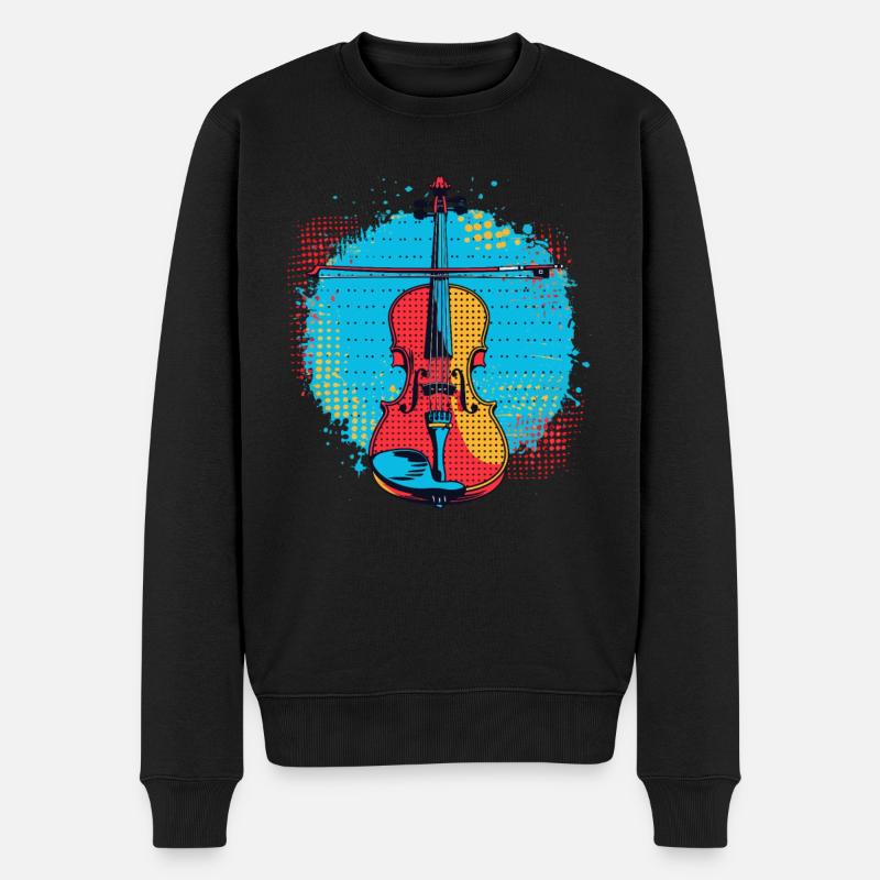Dessin de violon - Pull Premium bio Homme - noir