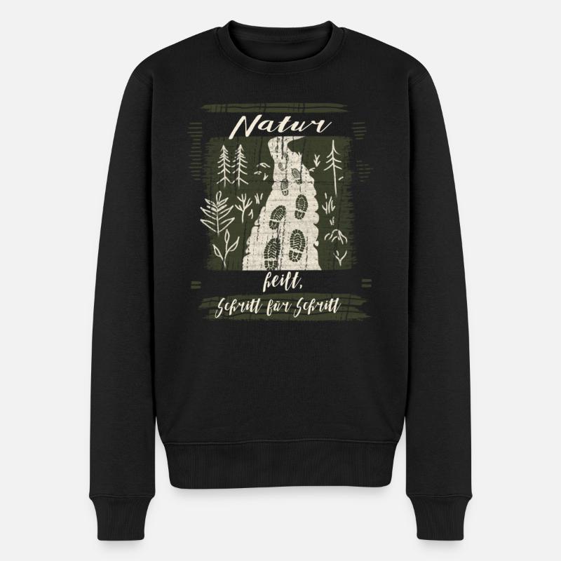 La nature guérit pas à pas - motivation - Pull Premium bio Homme - noir