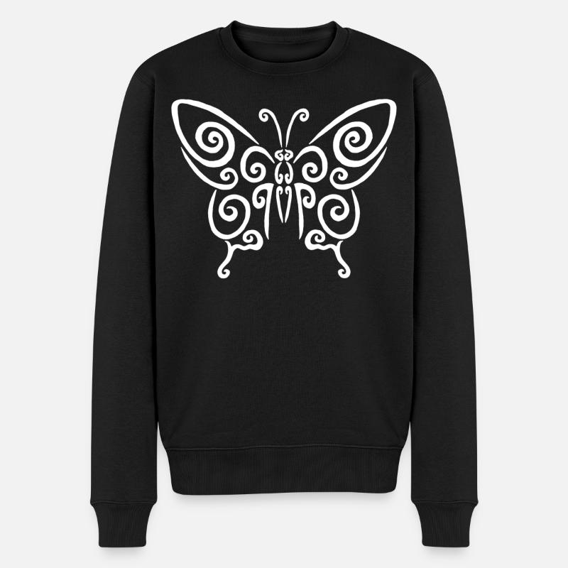 Symbole d'un papillon blanc - Pull Premium bio Homme - noir