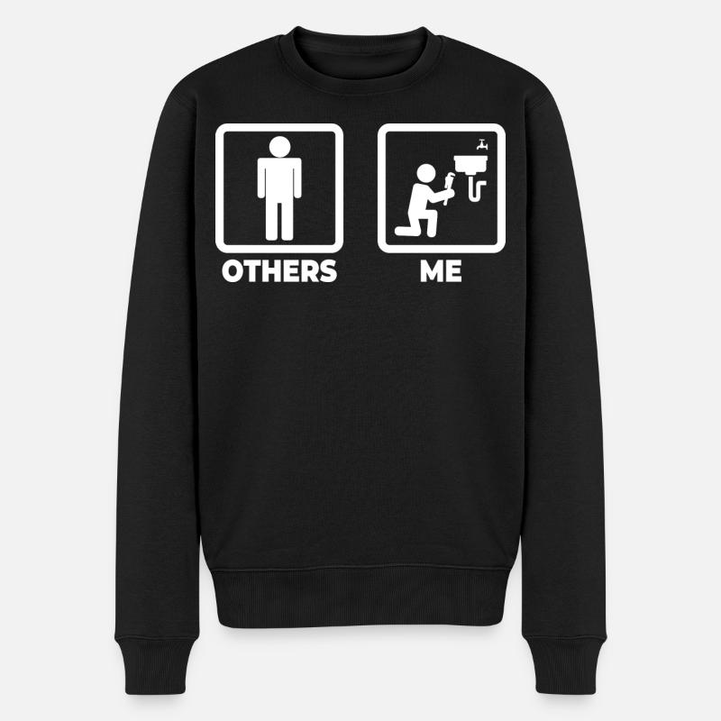 Installateur Strichmännchen - Männer Premium Bio Pullover - Schwarz