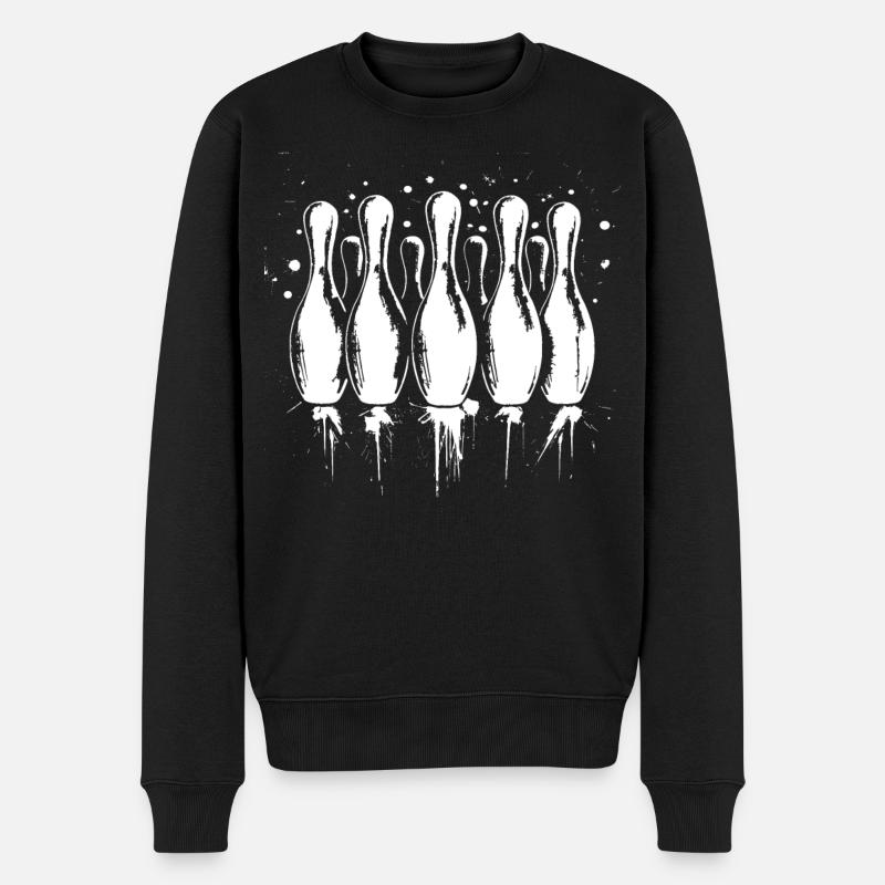 Graphiques de bowling - Pull Premium bio Homme - noir