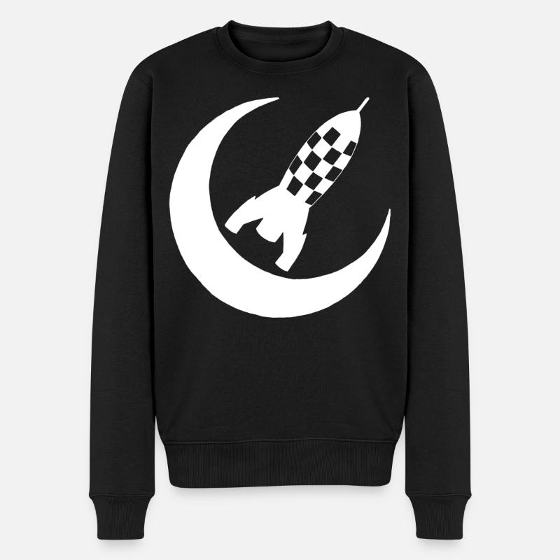 White rocket and half moon - Men's Premium Organic Jumper - black