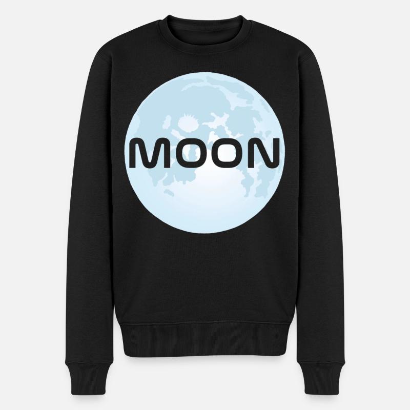 Mond - Männer Premium Bio Pullover - Schwarz