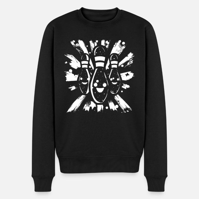 Dessin animé Bowling - Pull Premium bio Homme - noir