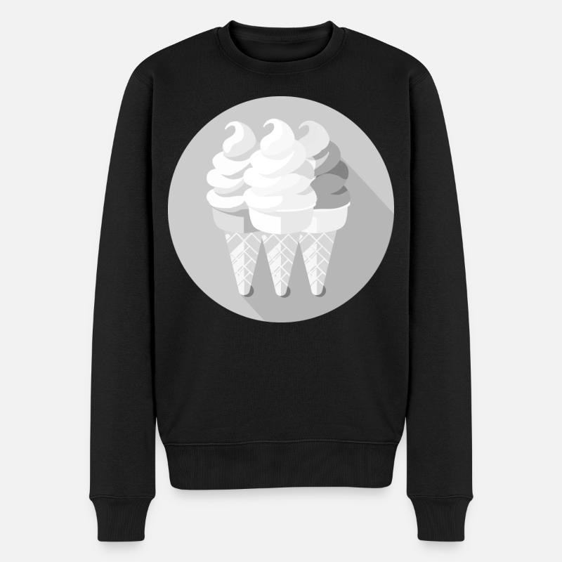 Eiswaffeln - Männer Premium Bio Pullover - Schwarz