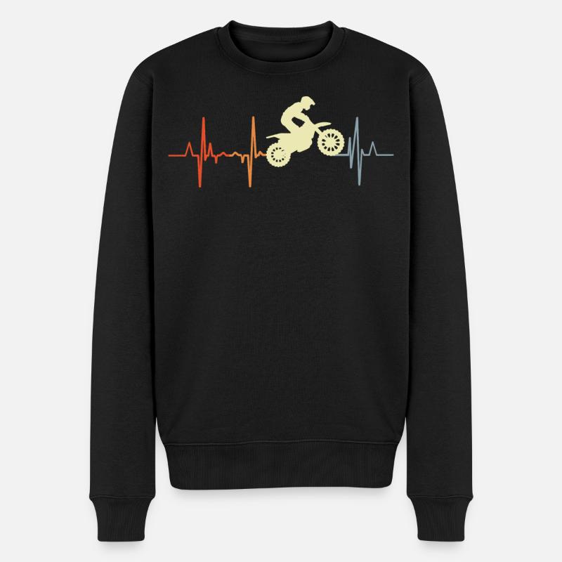 Ich liebe Motocross - Männer Premium Bio Pullover - Schwarz
