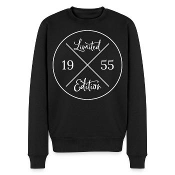 Limited edition 1955 - Männer Premium Bio Pullover - Schwarz - Vorne - Nico (187cm)