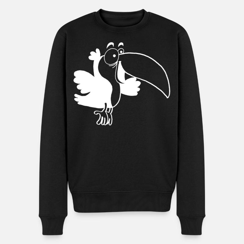 Oiseau toucan blanc - Pull Premium bio Homme - noir