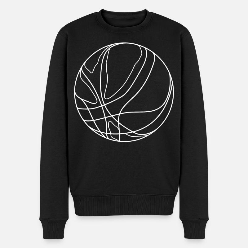 Dessin de ballon de basket-ball - Pull Premium bio Homme - noir