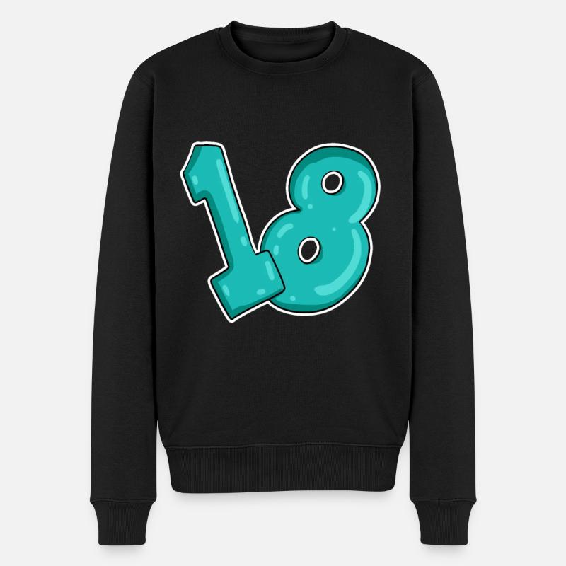 Dix-huit 18 Numéro Numéro - Pull Premium bio Homme - noir