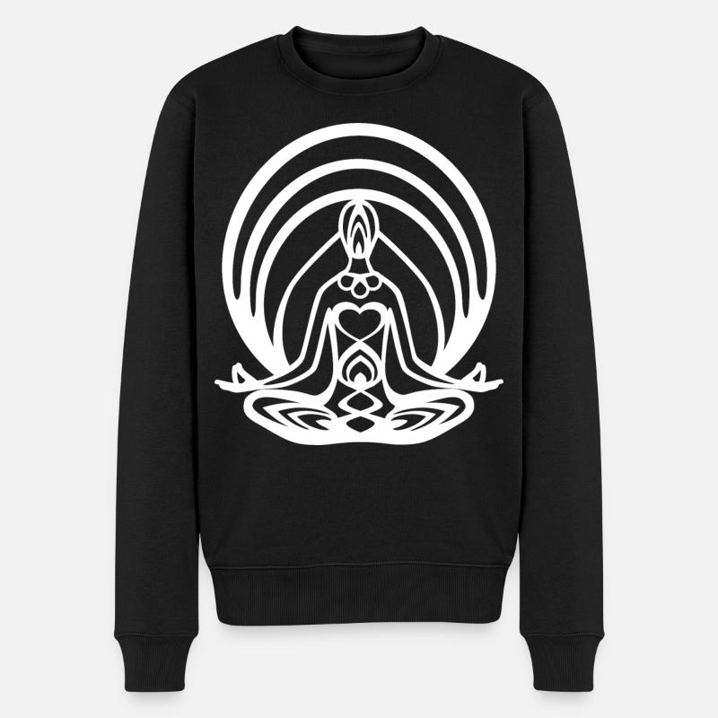 Méditation Chakra du Lotus - Pull Premium bio Homme - noir