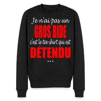 Je n'ai pas un gros bide - Pull Premium bio Homme - noir - Devant - Nico (187cm)