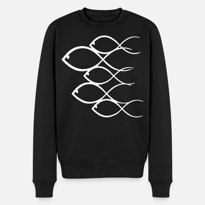 Ban de poissons blancs - Pull Premium bio Homme - noir