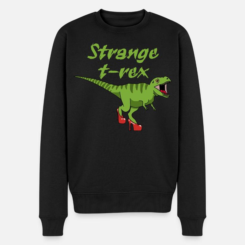 Seltsamer Tyrannosaurus Rex - Männer Premium Bio Pullover - Schwarz
