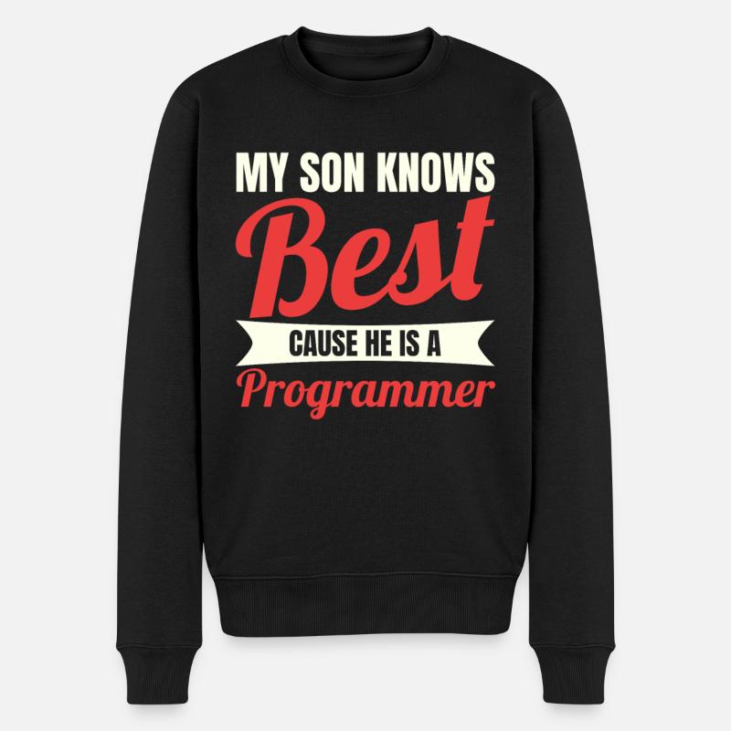 Software Entwickler Sohn - Männer Premium Bio Pullover - Schwarz