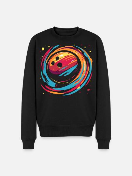 Retro Bowlingkugel - Männer Premium Bio Pullover - Schwarz
