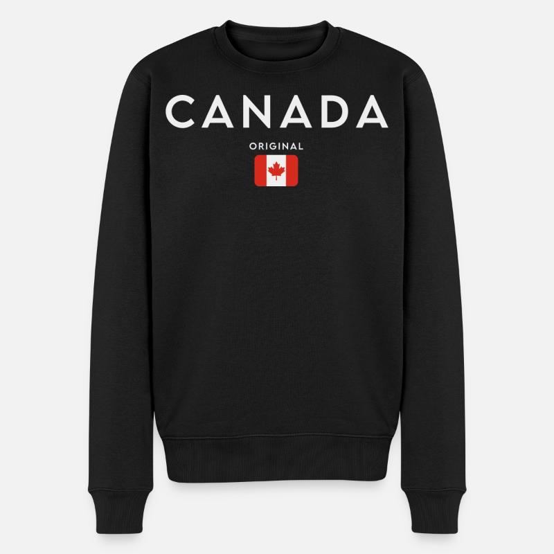 Drapeau du Canada, fierté canadienne - Pull Premium bio Homme - noir