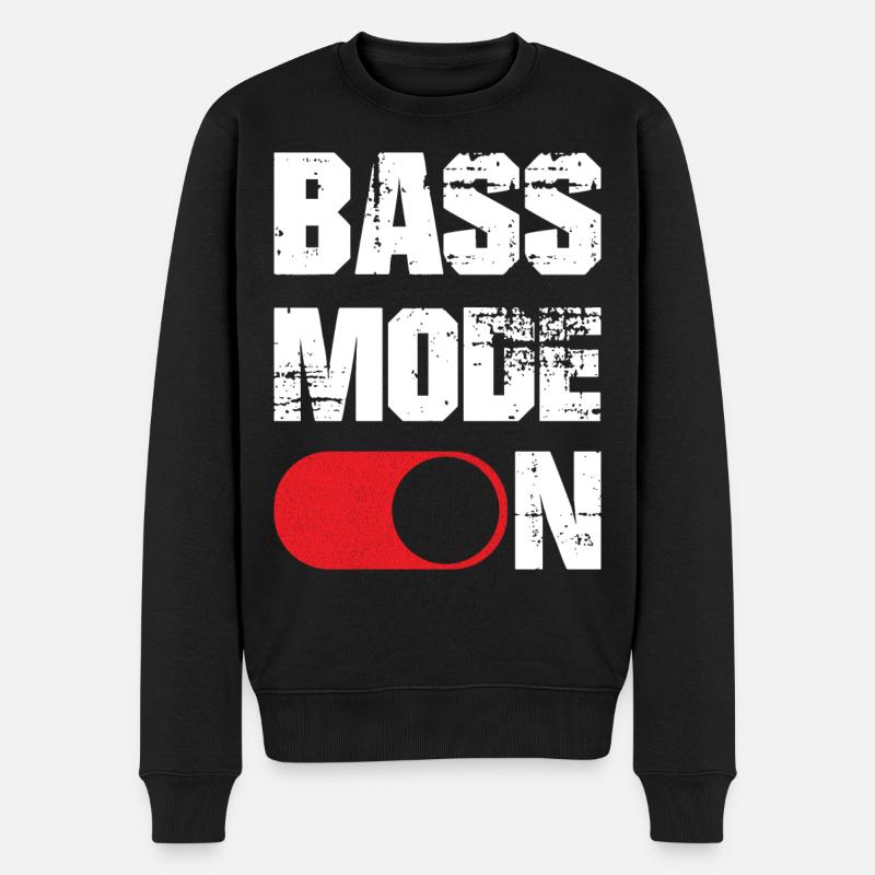 Bass mode on funny - Männer Premium Bio Pullover - Schwarz