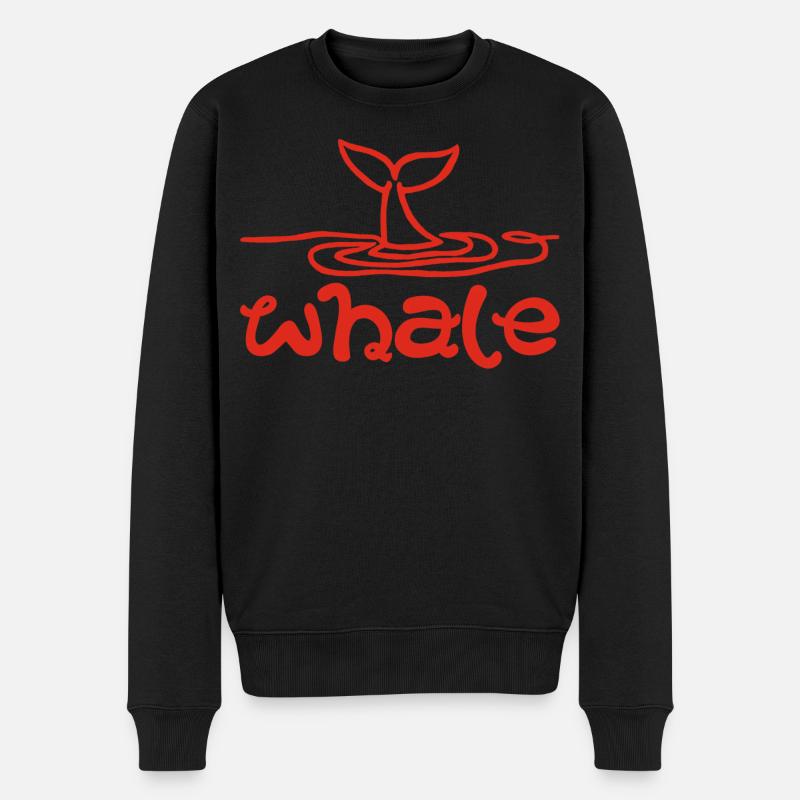 Le signe de la baleine (rouge) - Pull Premium bio Homme - noir